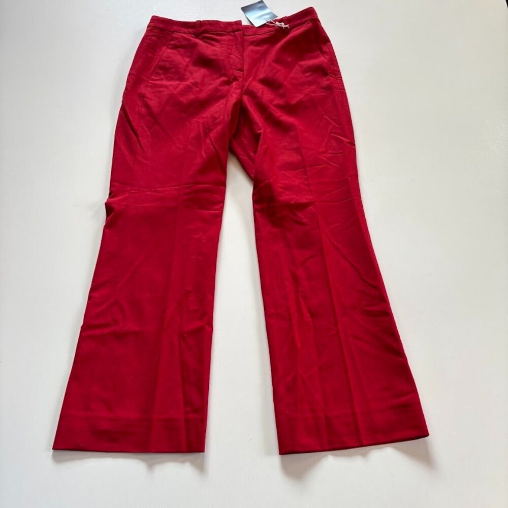 NWT J. Crew Wool Pant Trouser Red Italian Stretch Kaya Stretch Winter Holiday - Picture 4 of 16